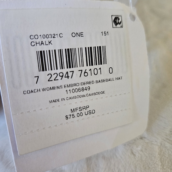 Coach Embroidered Baseball Hat NWT MSRP $75 - Picture 7 of 7